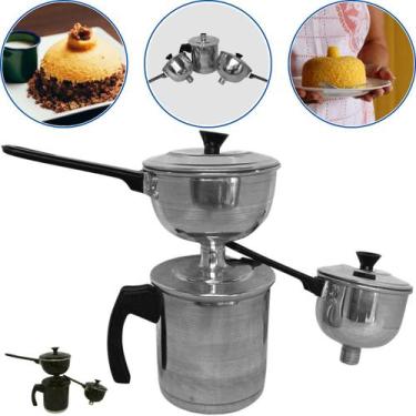 Imagem de Panela Cuscuzeira Porção individual 2 Conchas 1,4L Peito de moça de Al