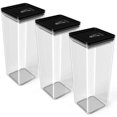 Imagem de Kit Pote Mantimento Hermético 3 Peças de 2,5L Organizador Multiuso Coz