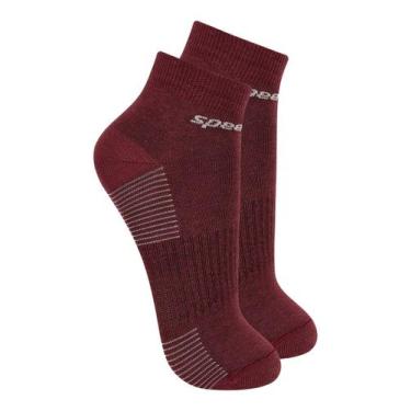 Imagem de Kit com 2 Pares de Meias Cano Curto Speedo 8034, Vinho, 39-44