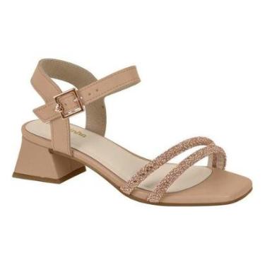 Imagem de Sandália Infantil Salto Baixo Strass Molekinha Festa-Feminino