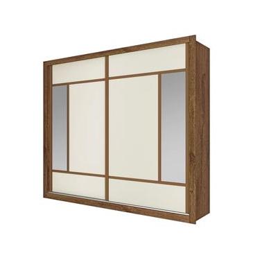 Imagem de Guarda-Roupa Casal Europa Triunfo Flex com Espelho, 2 Portas de Correr e 6 Gavetas - 226cm de Largura