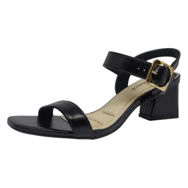 Imagem de Sandalia Feminina Conforto Elegante Salto Medio Bloco Bebece