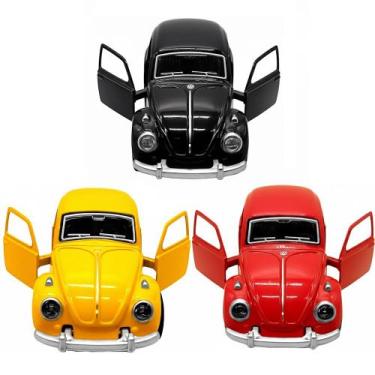 Imagem de Kit 3 Fuscas de Metal com Farol Som do Motor Abre 4 Portas - Goal Kids