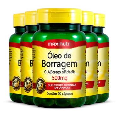 Imagem de Kit 5 Óleo de Borragem 500mg Maxinutri 60 Cápsulas