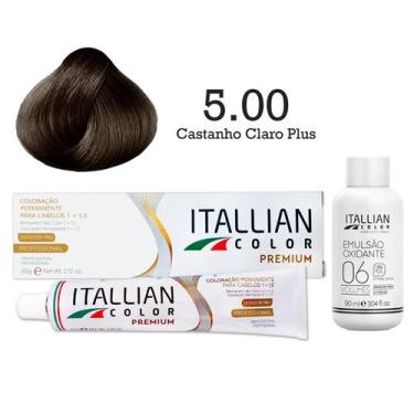Imagem de Coloração 5.00 Castanho Claro Plus + Oxi 06 Volumes 90ml  Itallian Col