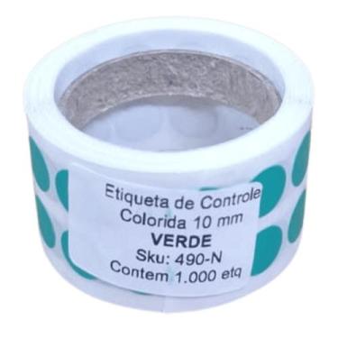 Imagem de Etiqueta Adesiva Bolinha Colorida Controle Identificação Verde Escuro 