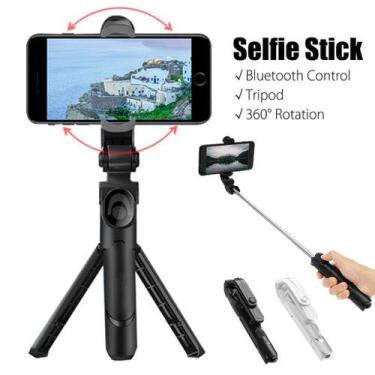 Imagem de Tripe E Bastão De Selfie Extensível  Para Celular Com Controle Remoto 