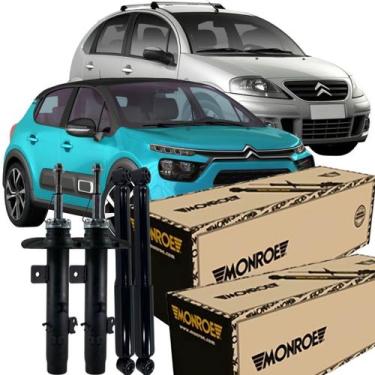 Imagem de Kit Amortecedor Dianteiro Traseiro C3 1.5 2013 2020 - MONROE
