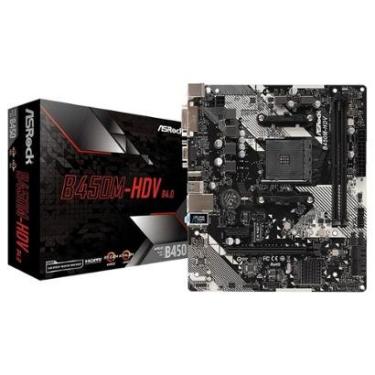 Imagem de Placa-Mãe ASRock B450M-HDV R4.0, AMD AM4, Micro ATX, DDR4, Preto - 90-MXB9N0-A0UAYZ-Unissex