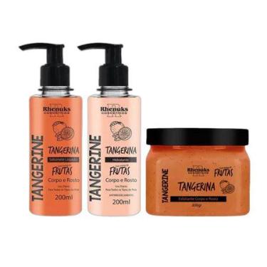 Imagem de Kit Sabonete + Esfoliante + Hidratante Rhenuks Rotina Corpo e Rosto Pe