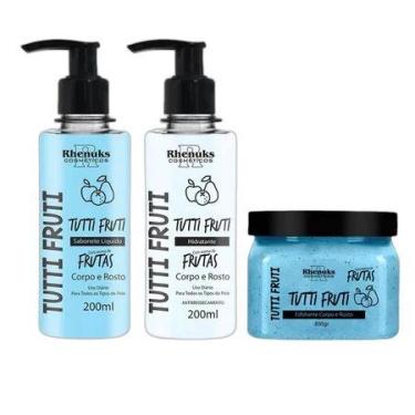Imagem de Kit Sabonete + Esfoliante + Hidratante Rhenuks Rotina Corpo e Rosto Pe