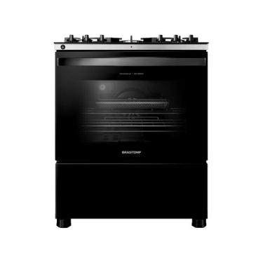 Imagem de Fogão Brastemp 5 Bocas Preto Com Mesa de Vidro, Função Air Fryer e Tur