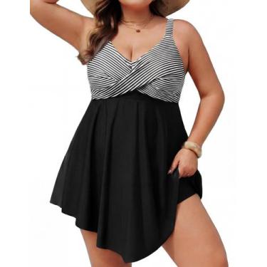 Imagem de Vestido de banho Hanna Nikole feminino 2026 plus size branco 4X