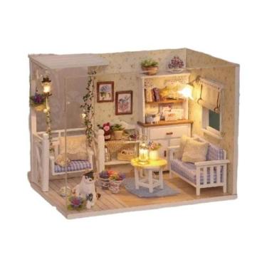 Imagem de Kit De Casa De Bonecas 3D De Madeira Feito À Mão Com Móveis, Brinquedo