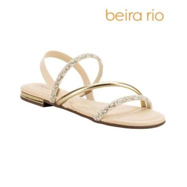 Imagem de Sandalia Rasteirinha 8263.969 Perolas Strass Beira Rio, 37