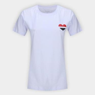 Imagem de Camiseta São Paulo Coração Tricolor Feminina - Alma Tricolor, Branco, 