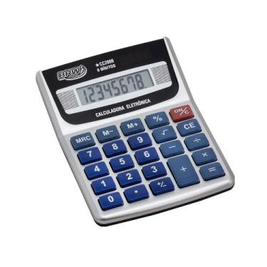 Imagem de Calculadora de Mesa Média 8 dígitos Prata BRW CC2000