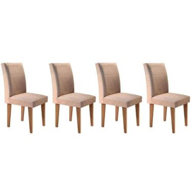 Imagem de Cadeira Sala de Jantar Kit 4 Un Imbuia Linho Turim