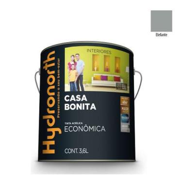Imagem de Tinta Acrílica Fosca Casa Bonita Elefante para Áreas Internas sem Cheiro Cinza Galão 3,6L Hydronorth