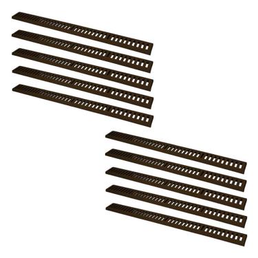 Imagem de Kit 10 Ralo Grelha Linear 3313X10GDA Captação de Aguas Pluviais com Caixilho Marrom GDA Industria e Distribuidora