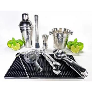 Imagem de Kit Caipirinha Profissional Coqueteleira 500 Ml - Inox - Lapis e Cores