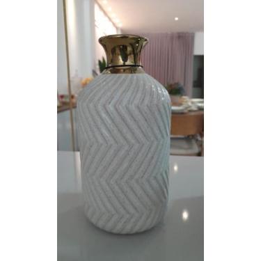 Imagem de Potiche branco dourado - POTICHE BRANCO DOURADO 
