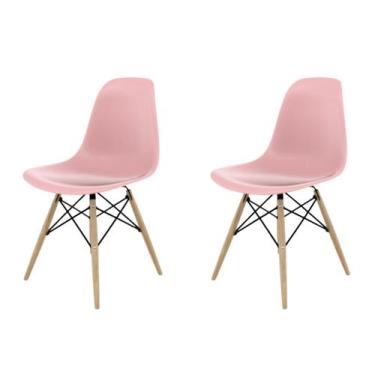 Imagem de Conjunto com 2 Cadeiras Infantil PP 55,5cm Eames Rosa - Sea&Co