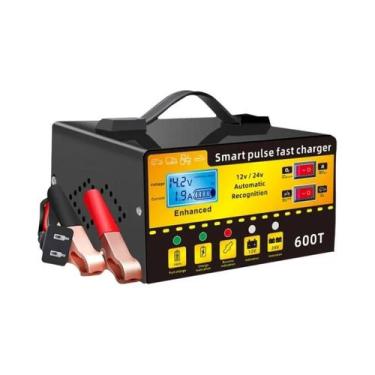 Imagem de Carregador De Bateria Inteligente 600A 12V 24V Com Display LCD E Detec
