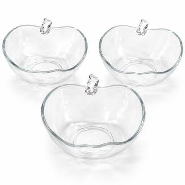 Imagem de Conjunto 3 Bowl Tigelas De Vidro Maçã Sobremesa - Wincy