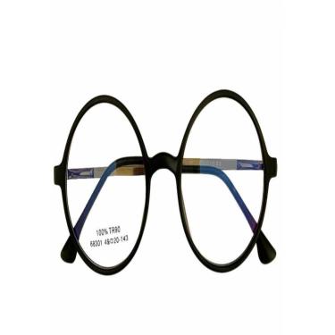 Imagem de Armação Óculos de Grau Feminina Redondo Harry Preta-Feminino