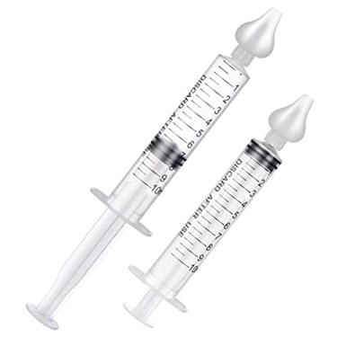 Imagem de LAWARY Irrigador nasal do bebê - aspirador nasal bebê, 2 pcs portátil Bebê Nasal Irrigator Siringe Nosal Cleaner Tube Silicone Nasal Aspirador
