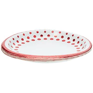 Imagem de Creative Converting Pratos para banquete de papel Ruby Sparkle and Shine com 8 unidades, 25 cm, folha