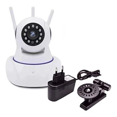 Imagem de Câmera 3 Antenas Rj45 Hd Wifi Visão Noturna Alarme Ip Sem Fio 360°