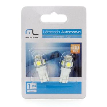 Imagem de Par Lâmpada Led T10 5 Leds 5050 W5w Camarão Multilaser Au818