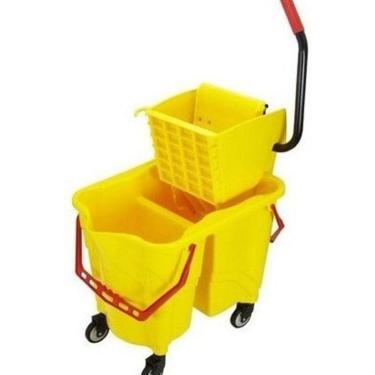 Imagem de Carrinho Balde Expremedor Mop Para 2 Águas Com Rodas E Dreno