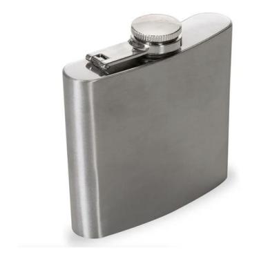 Imagem de Cantil De Bolso Garrafinha Porta Bebidas 200ml Aço Inox - Weeze