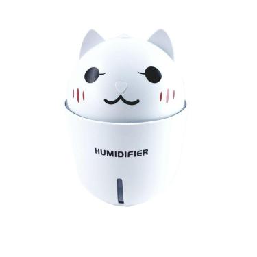 Imagem de Umidificador de ar portátil led ventilador abajur usb branco