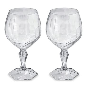 Imagem de Kit 2 Taça Plástica Para Água Suco Chá Gin Festa 350ml Tango Transparente - Uz