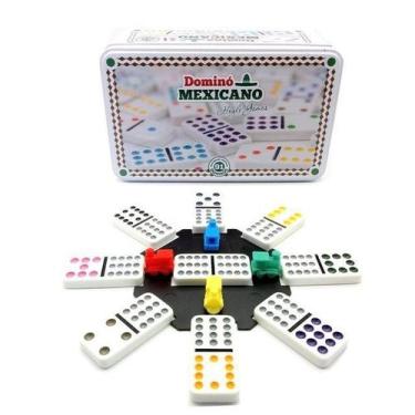 Jogo De Domino Mexicano 6 Double Lata Com 28 Peças Colorido em Promoção é  no Buscapé