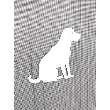 Imagem de DCentral Ímã de tela flexível para cães labrador: frente e verso. Segurança branca mais fácil de ver dia e noite. Decorativo. Ajuda a parar de entrar nas telas, cobre pequenas lágrimas em telas tamanho 5,5" x 4,7"