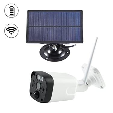Imagem de Homesen Câmera de vídeo web câmera de segurança sem fio movida a energia solar, câmera wi-fi 1080 p áudio de 2 vias, visão noturna, detecção de movimento, câmera de vigilância à prova d'água ao ar liv