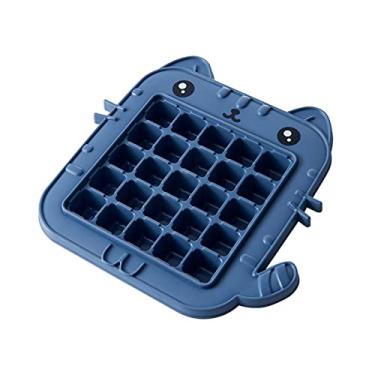 Imagem de Bandeja de cubo de gelo 25 grade molde de silicone de gelo bandeja de gelo doméstico faça você mesmo máquina de sorvete pastelaria silicone molde de cubo de gelo molde de cubo de gelo (cor: gato azul)
