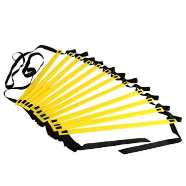 Imagem de Correias de treinamento de futebol de escada de agilidade de flexibilidade para melhorar a velocidade e força Kit de treinador de exercícios internos ao ar livre, amarelo, 15 m