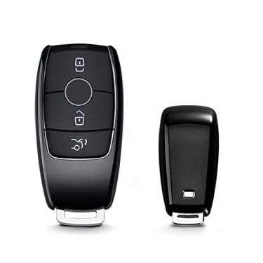 Imagem de SELIYA Capa protetora para chave de carro TPU para bolsa, apto para Mercedes Benz 2017 E Class W213 2018 S classe, E, preto