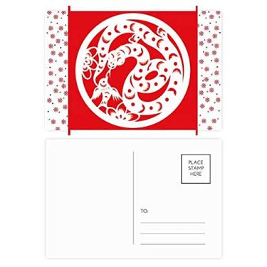 Imagem de Cortado em papel de serpente animal China zodíaco arte natal flor celebração cartão postal bênção postal