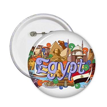 Imagem de Emblema de pirâmide de faraó do Egito grafite, broches de grafite, 5 peças