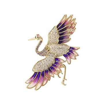 Imagem de KIZQYN Broche feminino personalidade requintada forma de guindaste broche clássico terno casaco acessórios camisa colar decorações pino roupas fixas acessório de fantasia