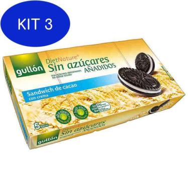 Imagem de Kit 3 Biscoito Diet Sem Açúcar Recheado Com Baunilha Gullón 210G