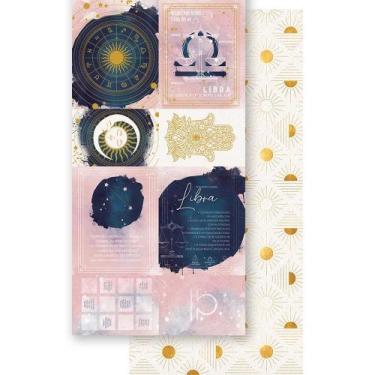 Papel para Scrapbook Litoarte Estampa Básica Xadrez Rosa e Branco