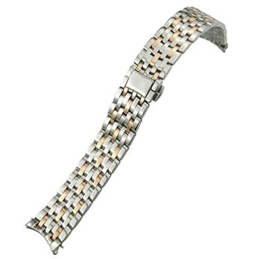 Imagem de KOSSMA 20mm 16mm 19mm aço inoxidável substituição da pulseira do relógio para Omega De Ville Prestige Orbis Edition Pulseira de relógio Pulseira de metal brilhante (Cor: Rosa prata, Tamanho: 20mm)